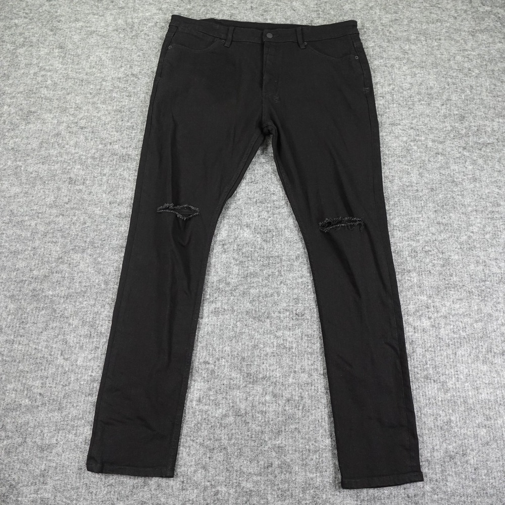Ksubi Jeans Mens 38 Van Winkle Ace Slice Black Distressed Stretch Skate Street‎